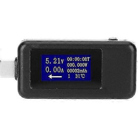 Usb Type-c Tester, Multi-function Bi-directional Current Voltage Dc Digital Voltmeter(black)