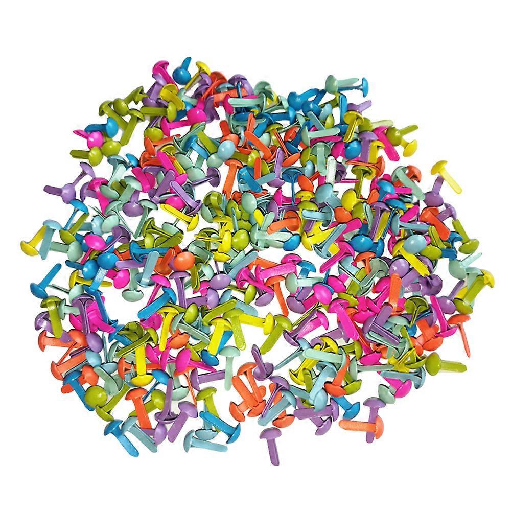 100 Pcs Mini Brads Assorted Colors Round Brad Pastel Brads for Scrapbooking Crafts Making Stamping and DIY - 8x20mm