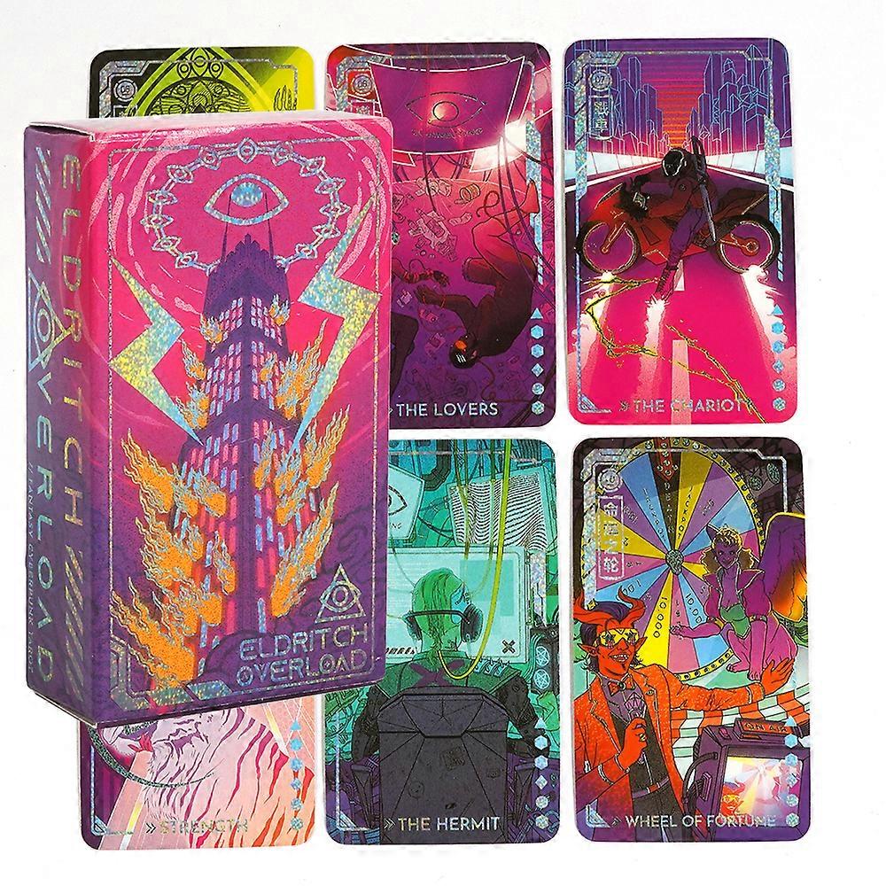 2023 Tarot kártyák Eldritch Overload Nette Cyberpunk Tarot pakli jósjáték Exessor Ination Tools 78 kártya pakli születésnapi ajándék Új 2023