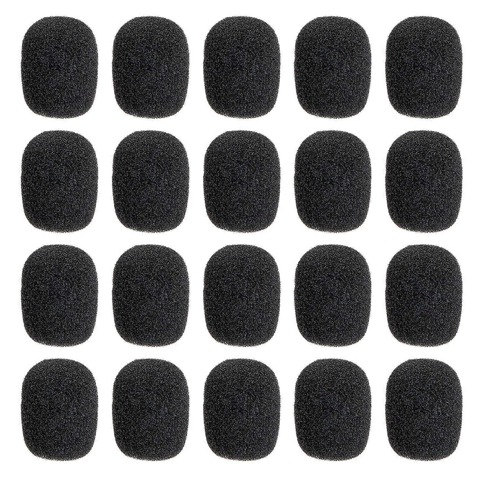 20pcs Practical Lapel Microphone Covers Supple Sponge Microphone Covers
