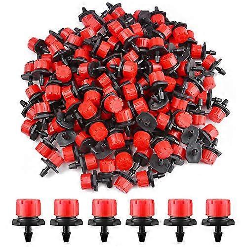 200pcs Adjustable Irrigation Dripper, 1/4'' Drip Irrigation System Micro Flow Drip Head Irrigation