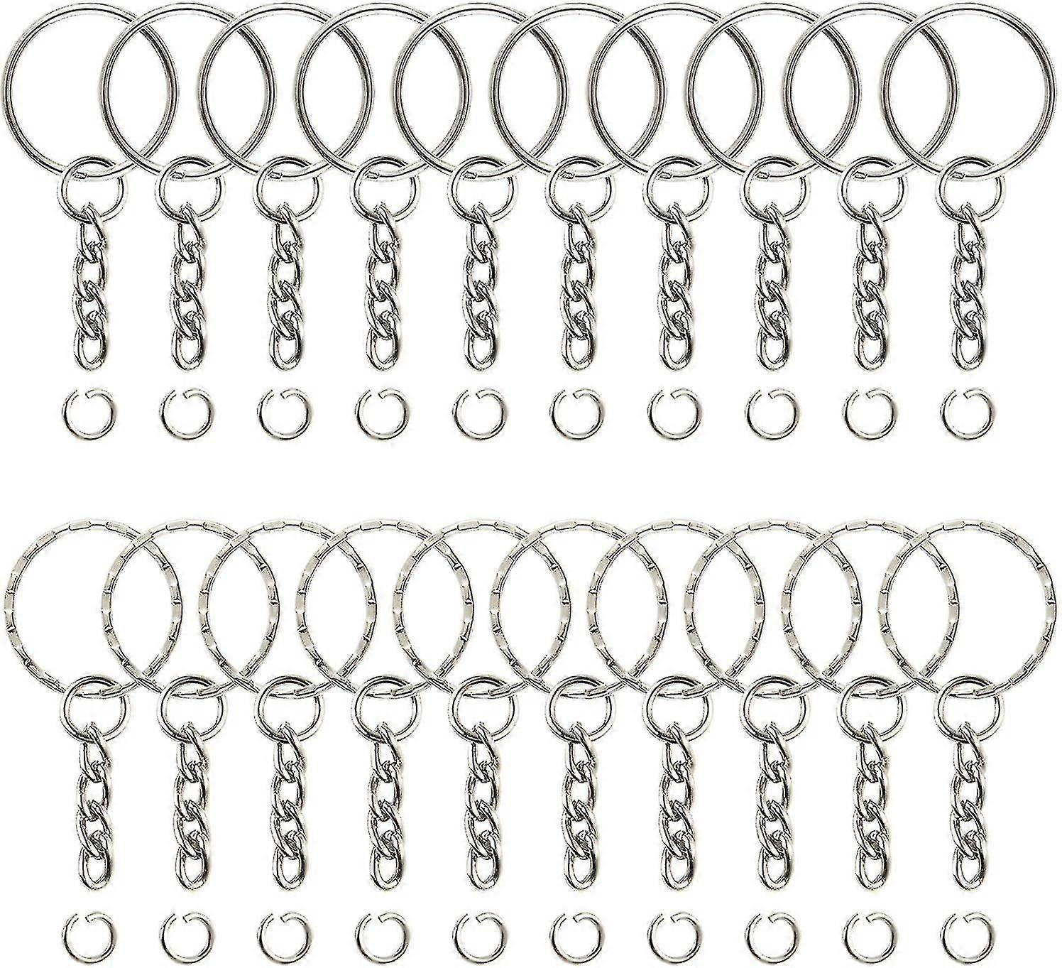 150 Pieces Detachable Keychain Rings With Chain And Jump Rings Bulk For Crafts (25mm) T-x