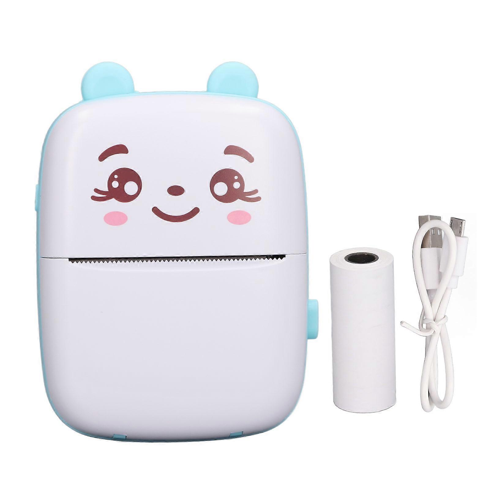 Mini Thermal Printer Inkless Handheld Printing Machine Bluetooth Sticker Label Picture Maker Blue