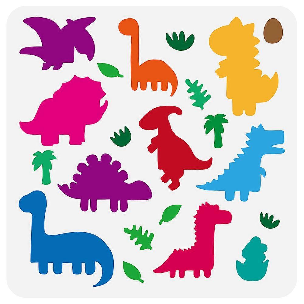 DIY 1pc PET Hollow Out Drawing Painting Stencils for DIY Scrapbook Photo Album Dinosaur 30x30cm DIY