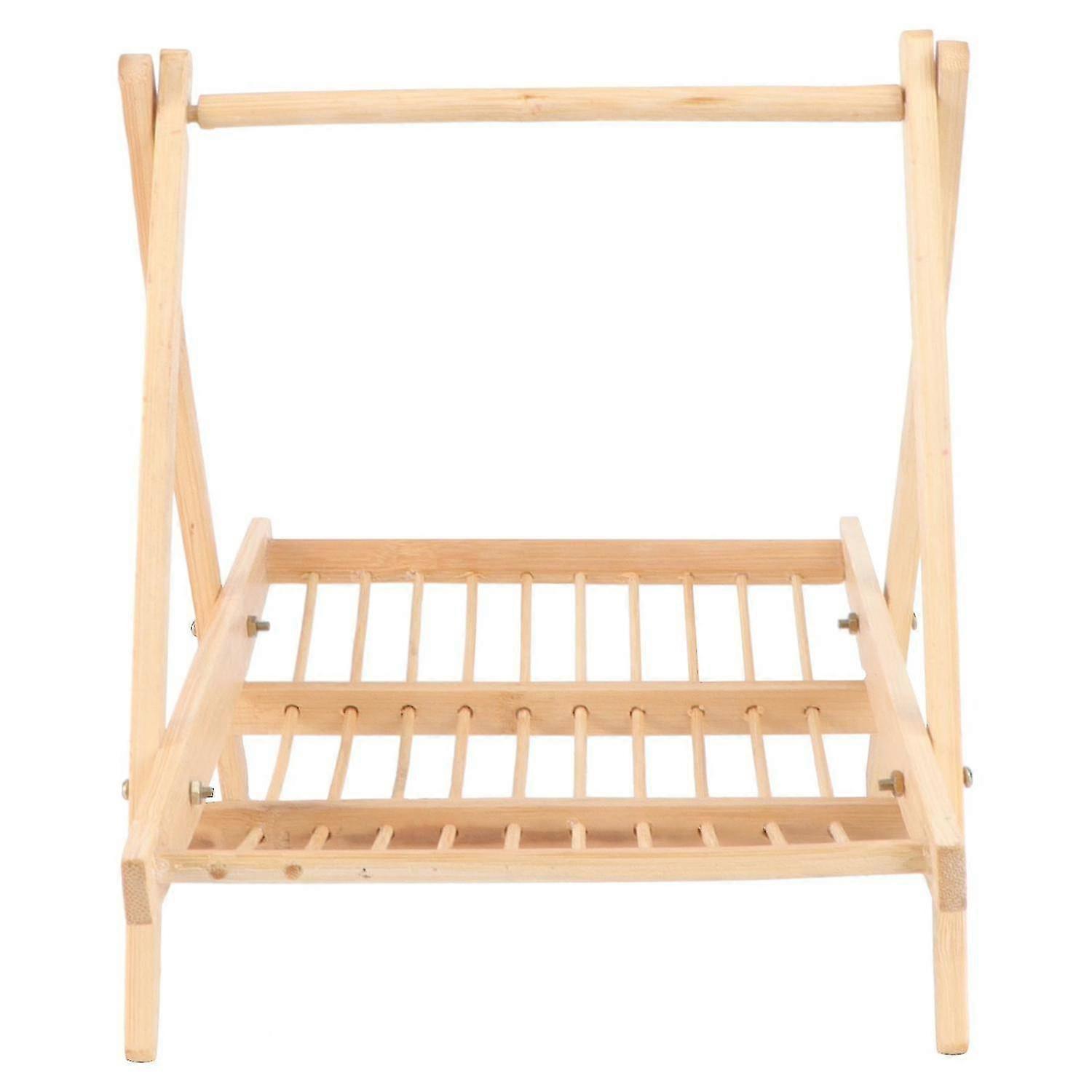 Bamboo Fruit Basket Cupcake Stand Foldable Bamboo Breakfast Table