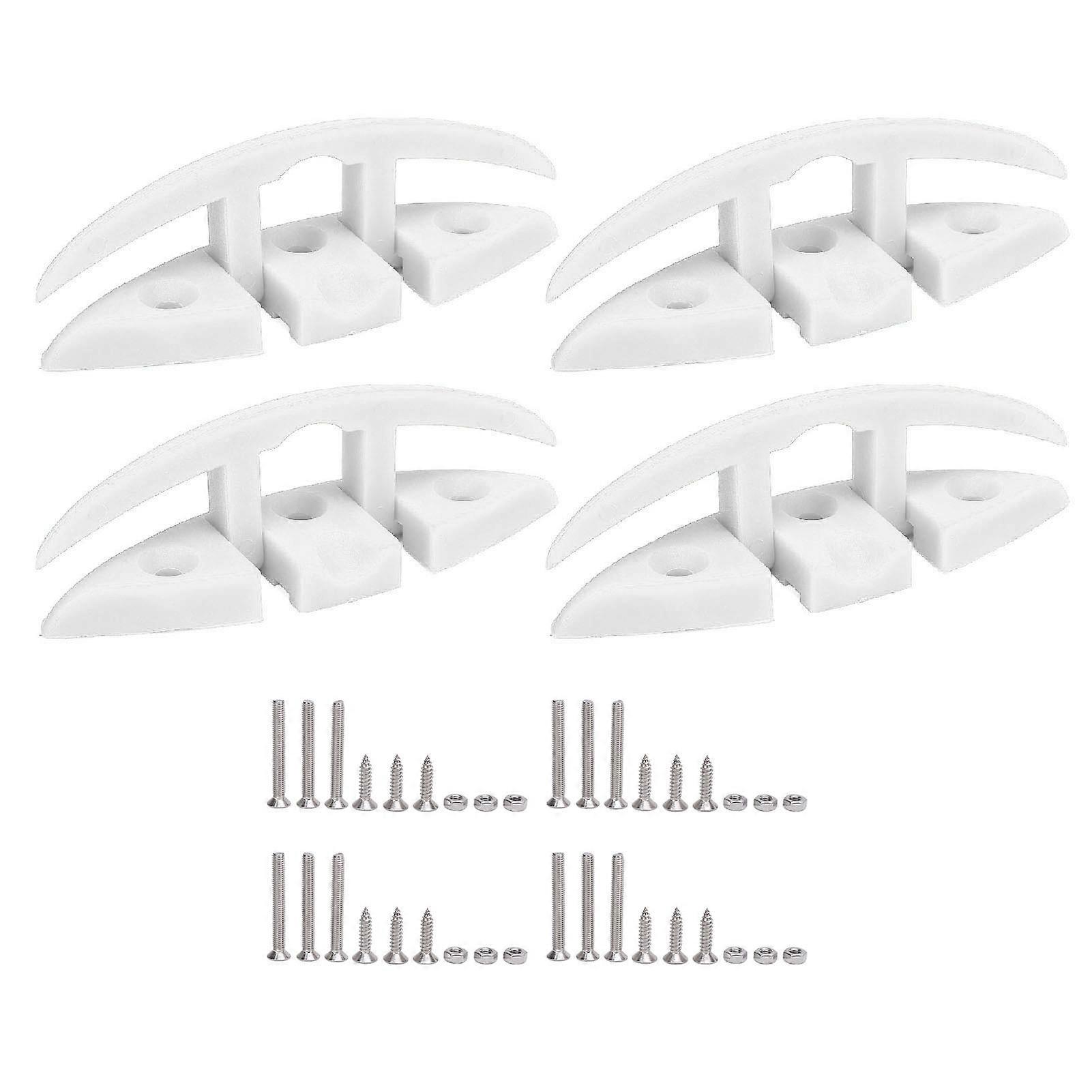 4 Sets Folding Cleat 5 Inch 3 Holes Marine Grade Nylon High Strength Flip Up Dock Cleat for Boat Ship Yacht With Installation Screws Accessories