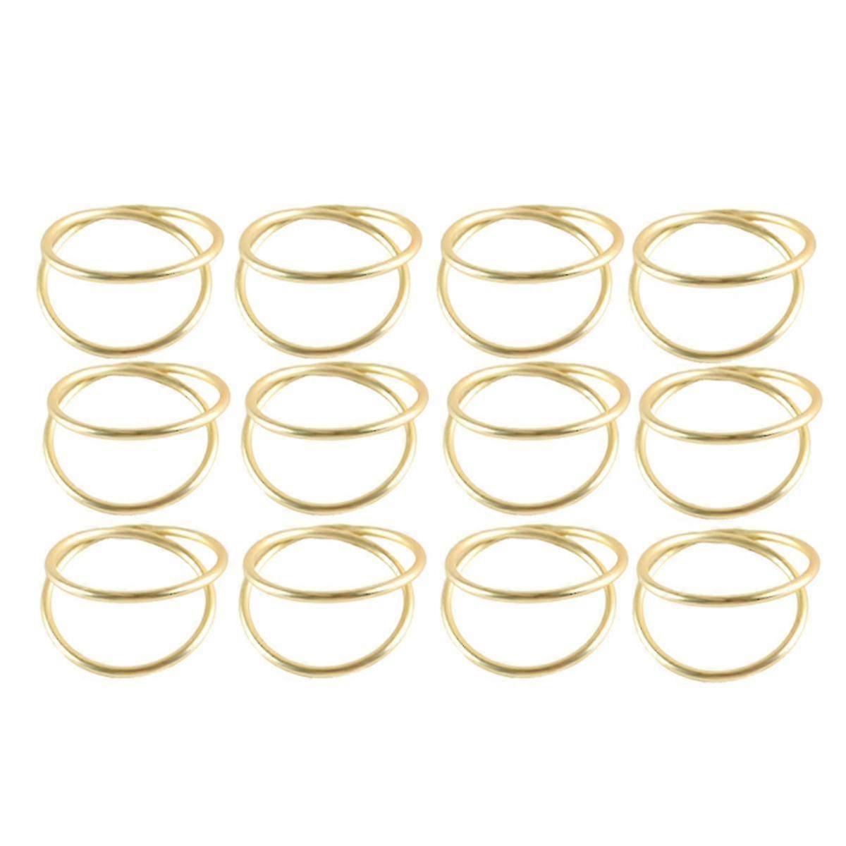 12 حزمة تصميم بسيط منديل خواتم الذهب لحفل الزفاف عيد الشكر عيد الميلاد حزب عشاء الجدول