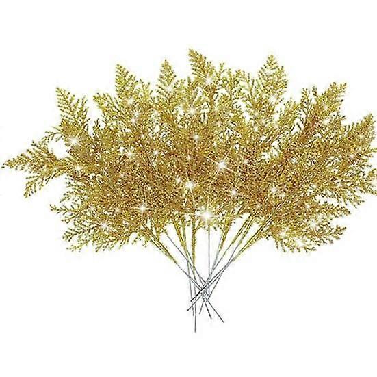 20Pcs Χριστούγεννα τεχνητή πεύκο βελόνα Glitter επαναχρησιμοποιήσιμα DIY εγχώρια διακόσμηση Χριστούγεννα κλαδί πεύκου διαλέξτε προμήθειες κόμμα υποκαταστημάτων