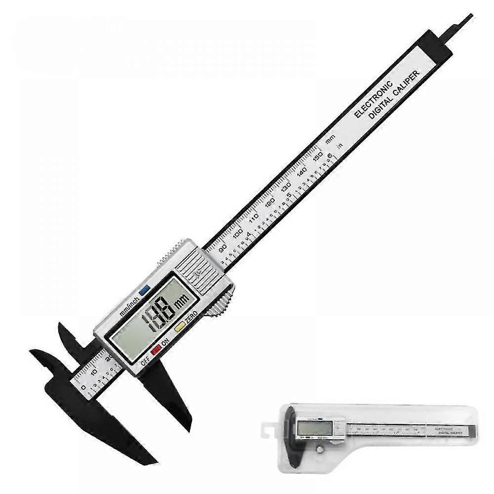 Pied Coulisse Numrique Lectronique, Cran Lcd, Rgle, En Fibre De Carbone Et Plastique, Outil De Mesure,0-150mm Tte Noire Et Corps Blanc - Boite Transp