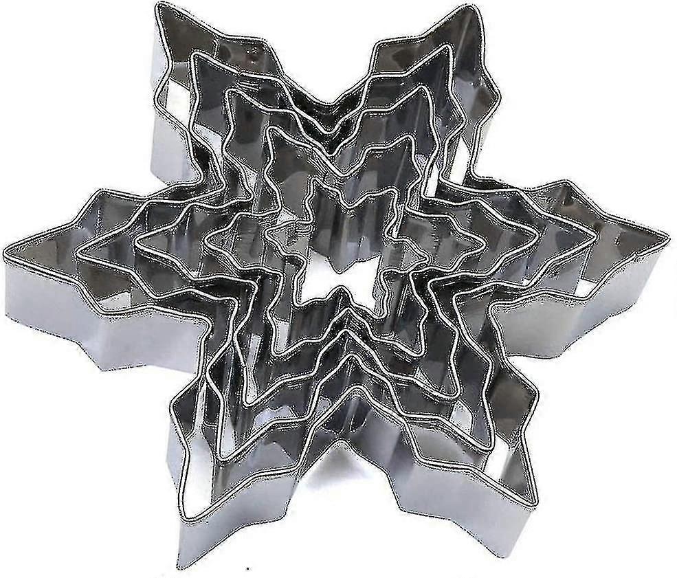 Stainless Steel Snowflake Cookie Cutter Set, Cutting Easy, Precise, Safe And Comfortable (Star Shape