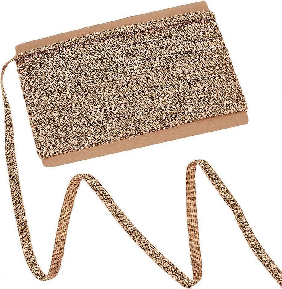 12.5 Yards Goldenrod Gimp Braid Lace Trim 0.5inch Width Flat Fabric Decorative Trim Woven Braid Trim Scroll Braid Ribbon for Costume Curtain Lampshade