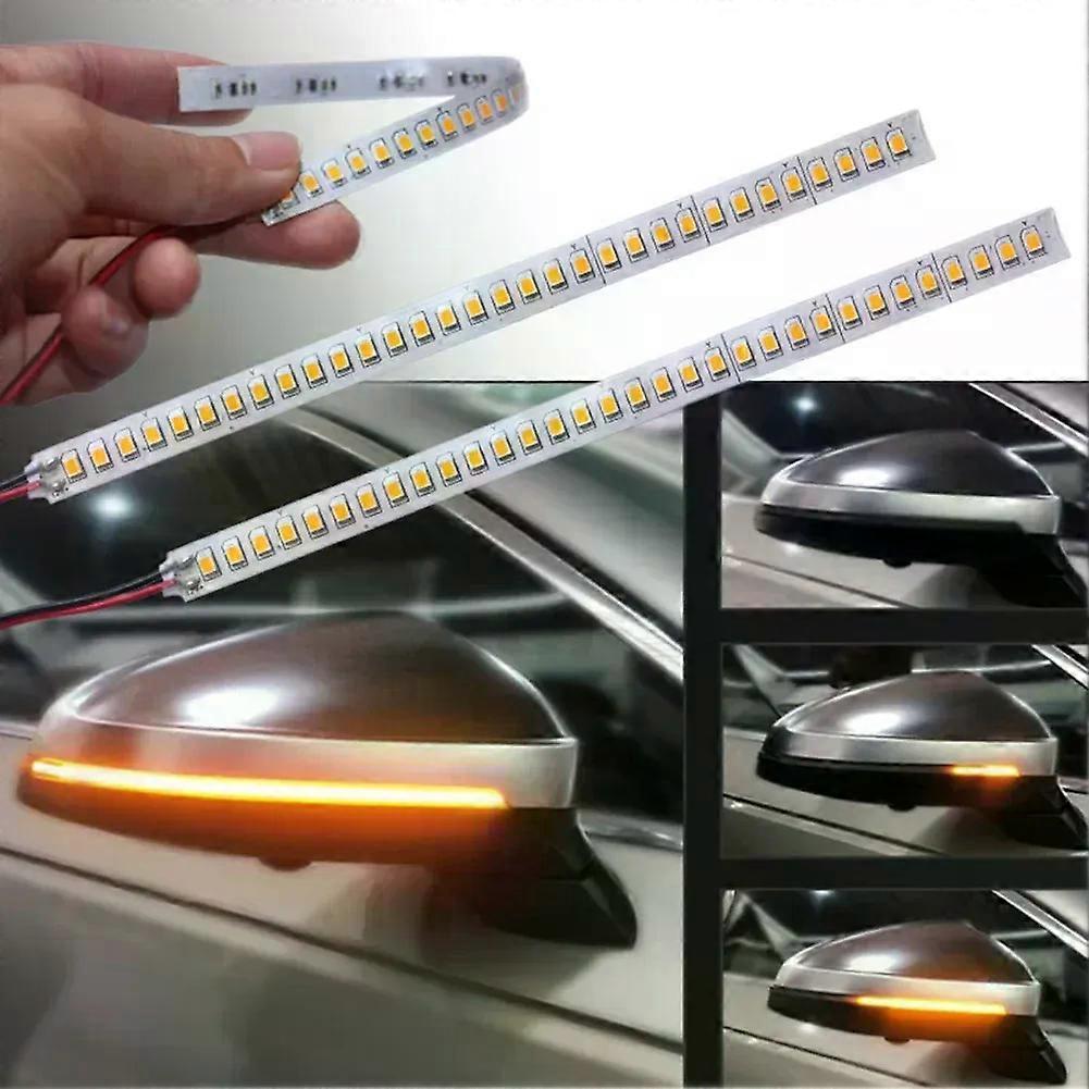 2pcs Car Rearview Mirror Indicator Lamp DRL Streamer Tape LED Flowing TurnSignal Lamp DRL Streamer Tape With Turn Signal Bar
