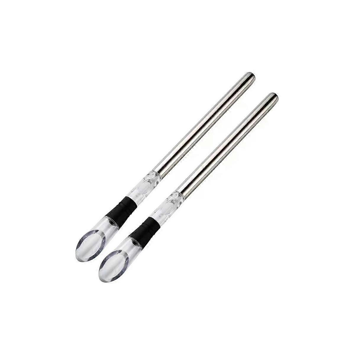 2PCS Wine Cooler Wine Chiller Stainless Steel Wine Chiller Stick Wine Decanter with Wine Aerator