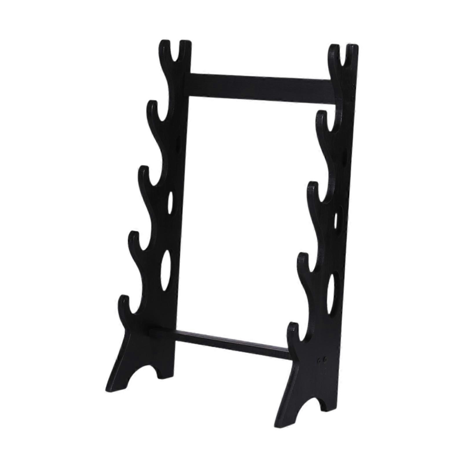 Sword Display Stand 5 Layer Wood Sword Wall Hanger for Tanto Templar Gladius Brown