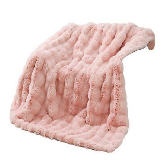 Winter Throw Blanket Thickened Fuzzy Plush Bubble Design Cozy Warm Quilt Bedroom Living Room