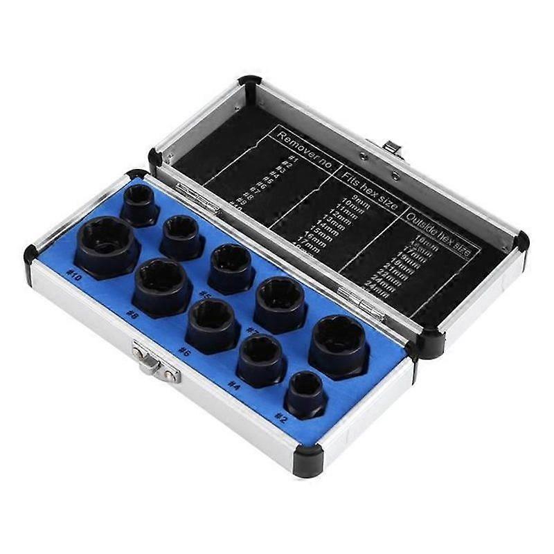 10 Piece Bolt Extractor Set Threading Tools
