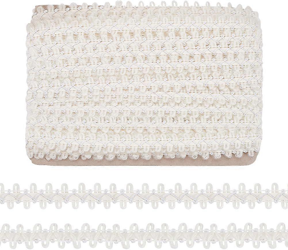 22.5Yards White Gimp Braid Trim 1 inch Wave Style Polyester Woven Gimp Trim Embellishment Sewing Basic Trim Decorative Braided Cord Edge for Doll Clot