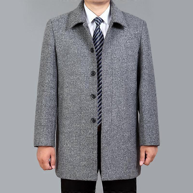 Men Wool Coat Autumn Winter Wool Overcoat Woolen Jacket Male Pea Coat Plus Size 7XL