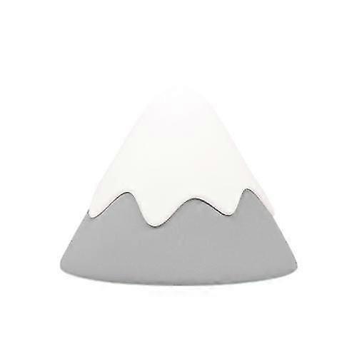 LED Night Light Table Lamp, Rechargeable Snow Mountain Shape Bedside Lamp Gray