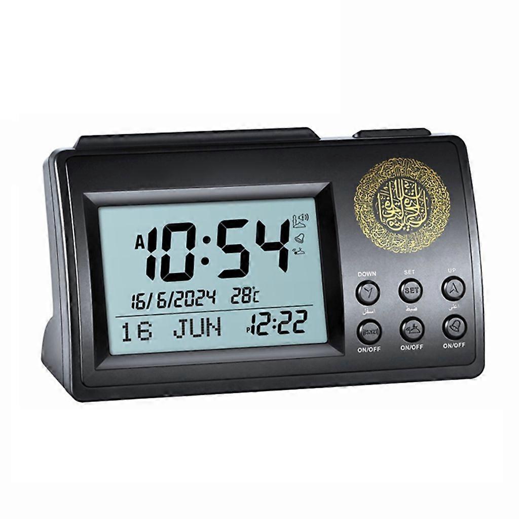 Azan Time Clock with Easy To Read LCD Screen Practical for Prayers & Alarms
