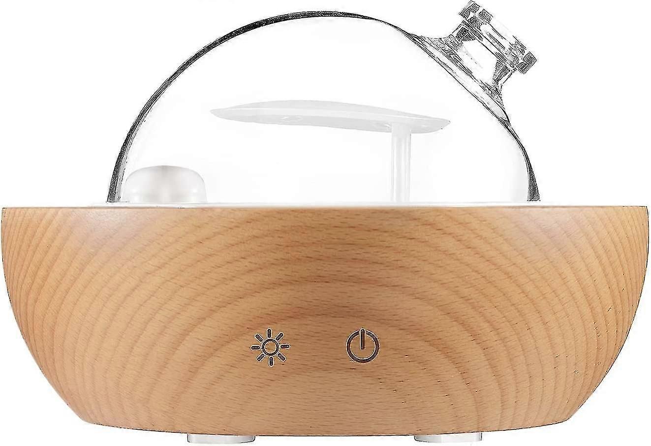 Diffusor für ätherische Öle aus Glas, Sockel aus echtem Holz, der 2022 Upgrade Aromatherapie-Diffusor, diffuser Aroma-Luftbefeuchter, LED-Licht I
