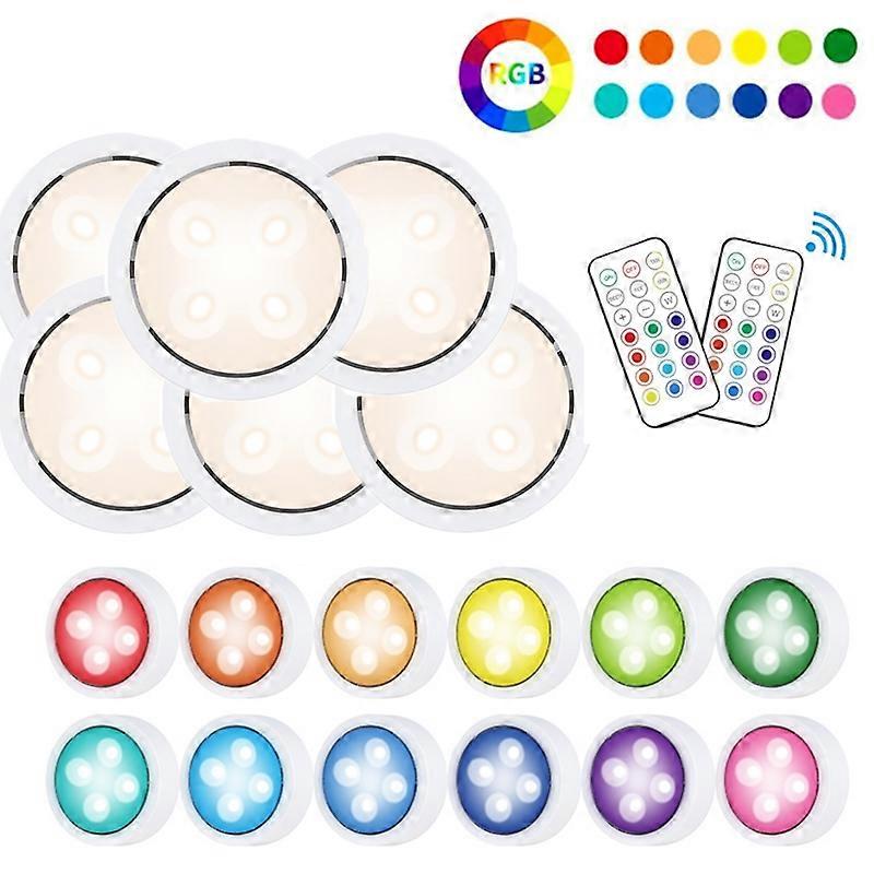 6 Light 2 Remote Set 13-colour Remote Control Ambient Light Cabinet Touch Hockey Night Light