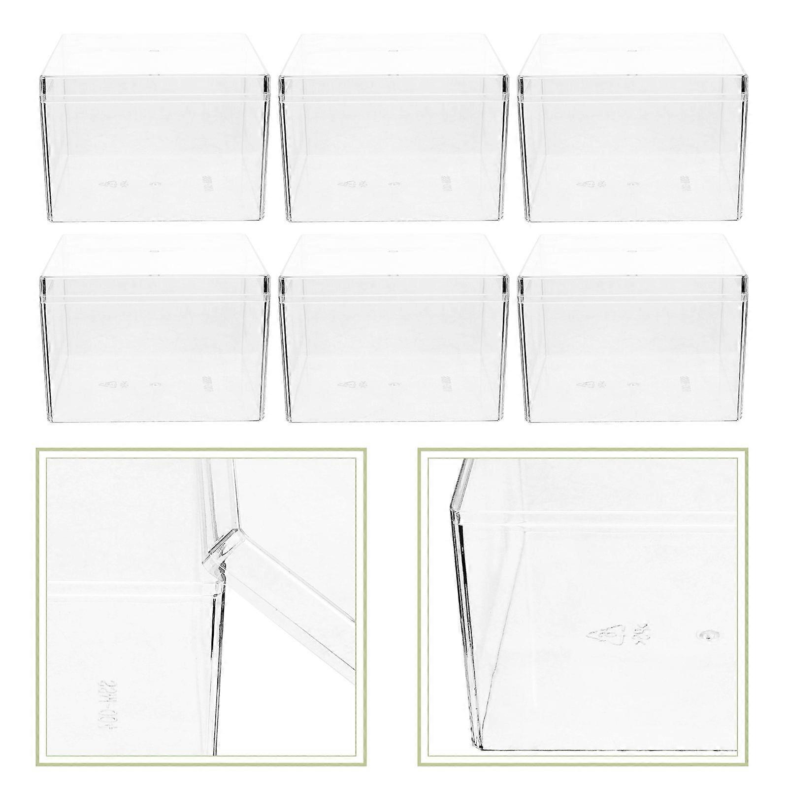 6Pcs Clear Cake Boxes Square Cake Boxes Portable Bakery Boxes Tiramisu Wrapping Boxes