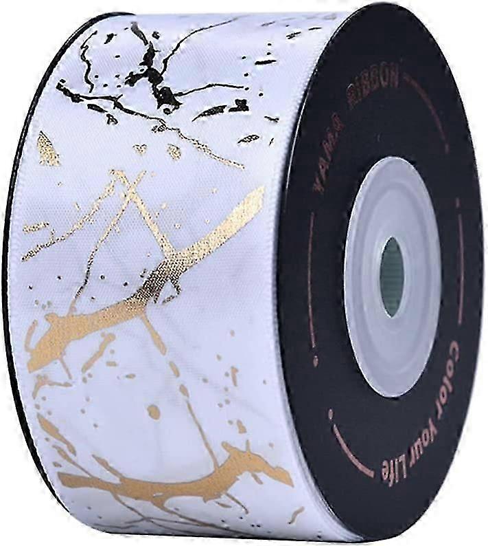 Satin Ribbons, Marble Pattern String Rope,Printed Gold Foil(10 yards)