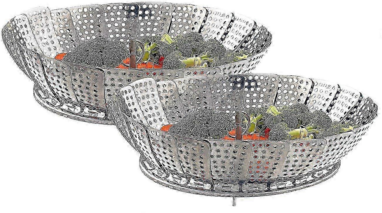 Steamer insert: set of 2 steamer inserts for all pots from 18 to 28 cm (steamer pot strainer)