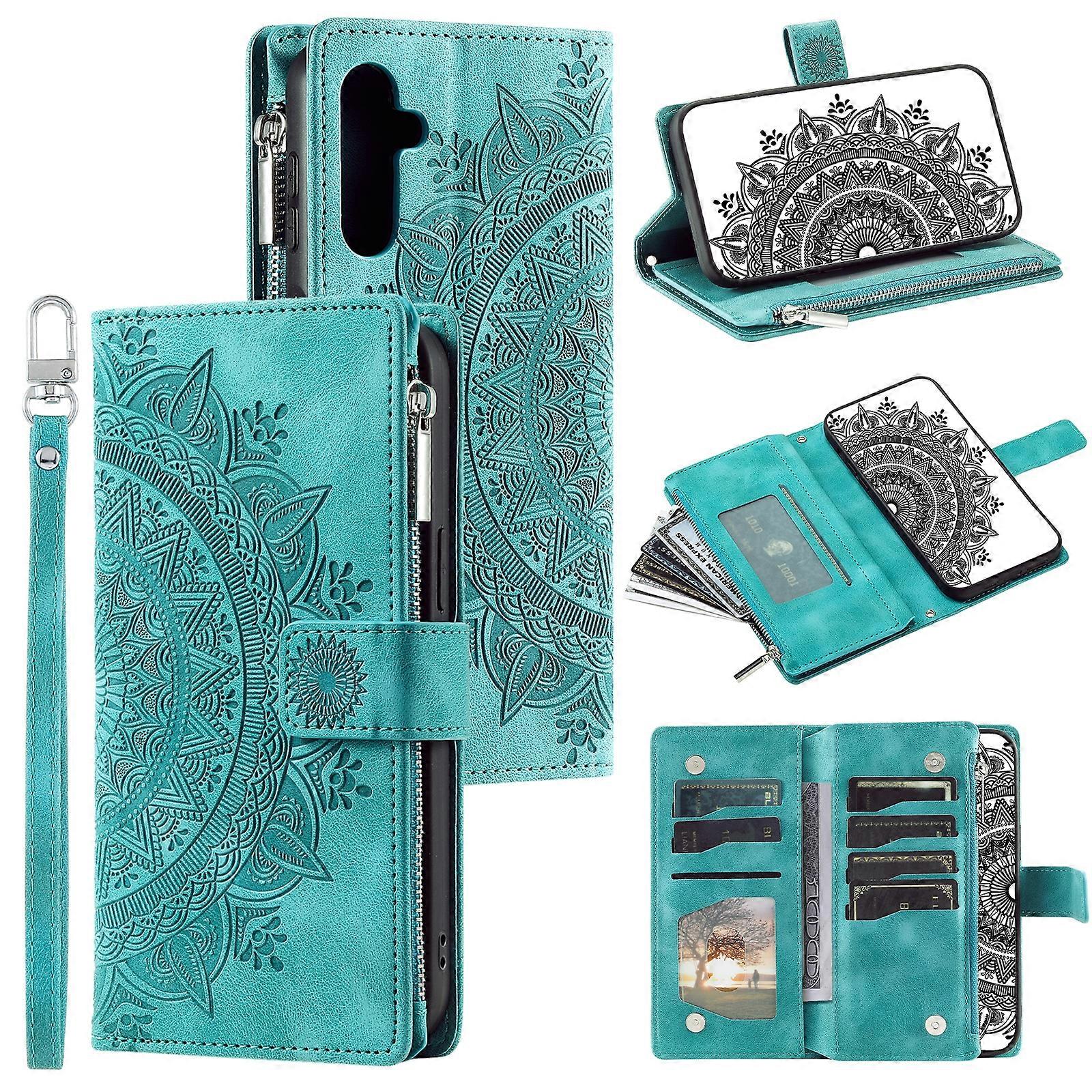 Multi-Card Totem Zipper Leather Phone Case