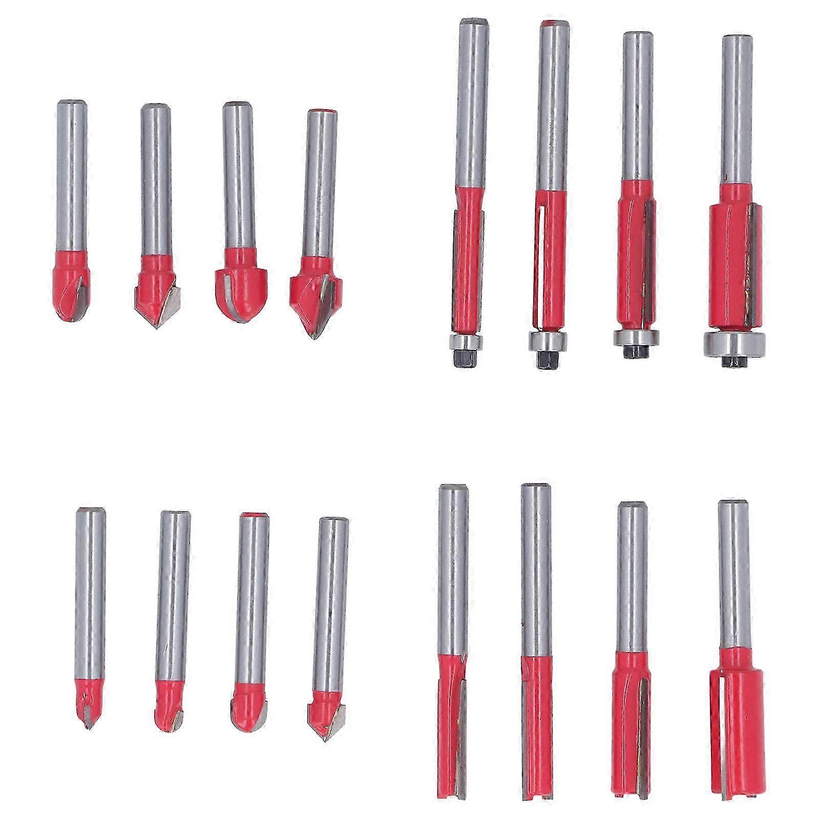 16Pcs Router Bits Set Kit DIYer Woodworking Tools for Electric Router Trimming Engraving Machine