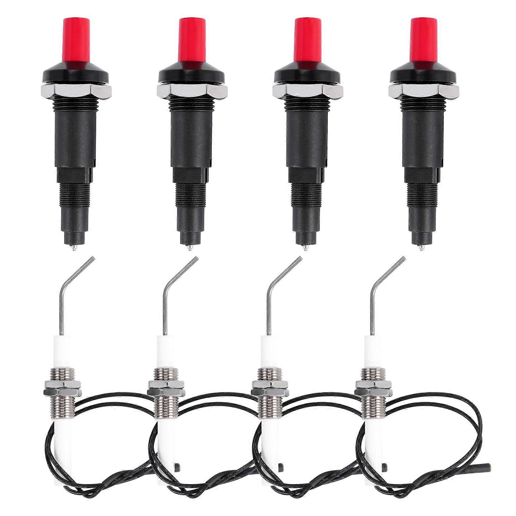 4 pezzi di kit accenditore piezoelettrico a pressione propano con filo filettato per spina di accensione con elettrodo ceramico filettato 30 c