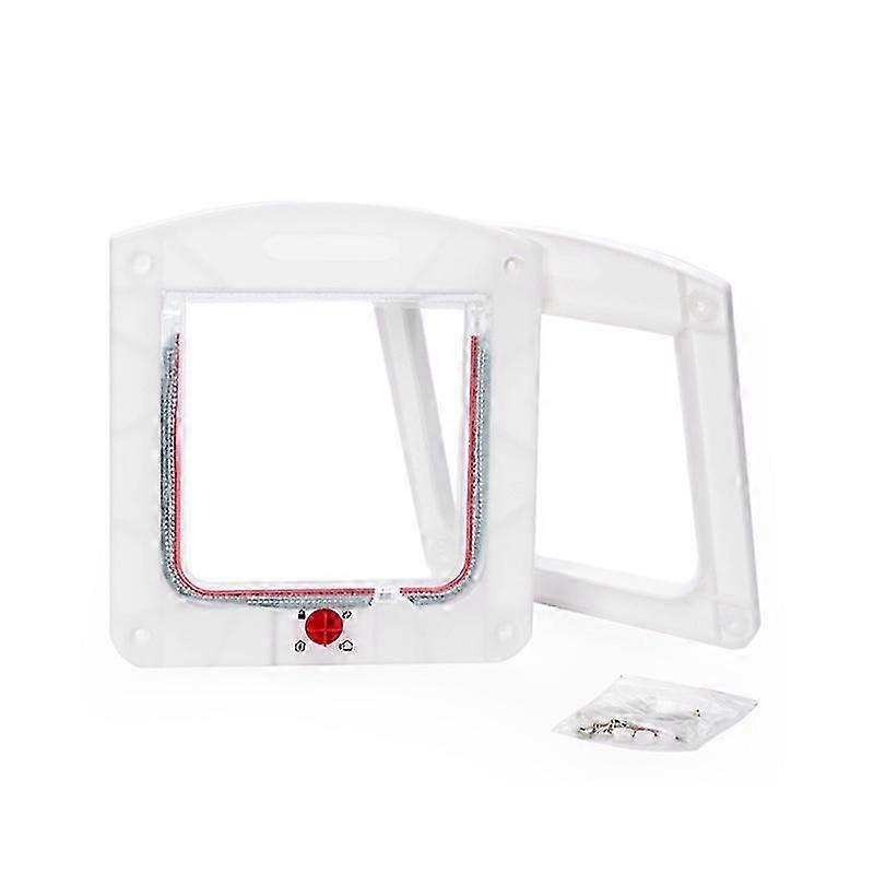 デラックスマグネット式Catフラップ、セレクティブエントリー、4ウェイロッキング - ステイウェル(ホワイト)