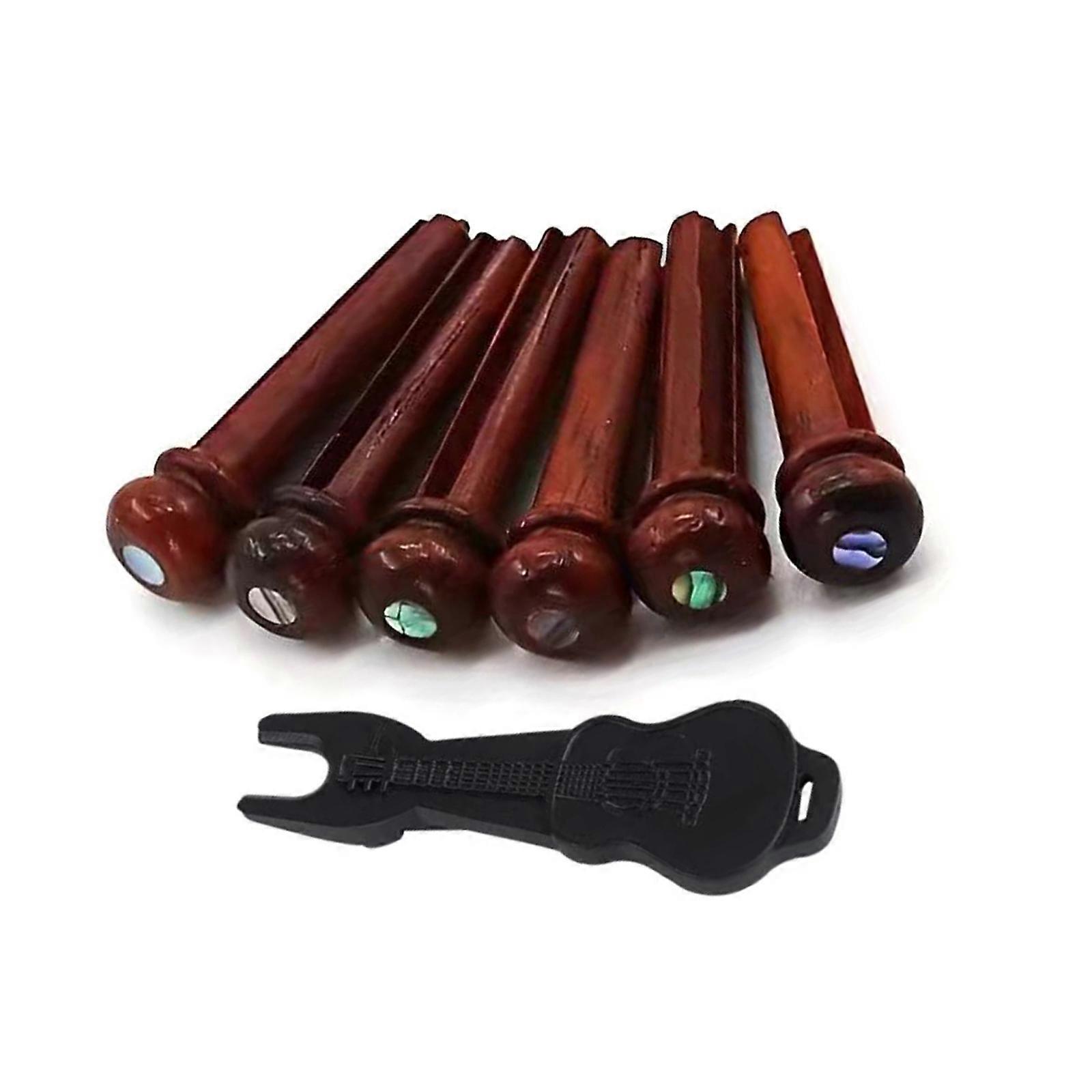 1 Set Cocobolo Wood Bridge Pins Guitar Strings Fixed Cones Guitar Strings Fixed Pins Guitar String Nails Wood Texture