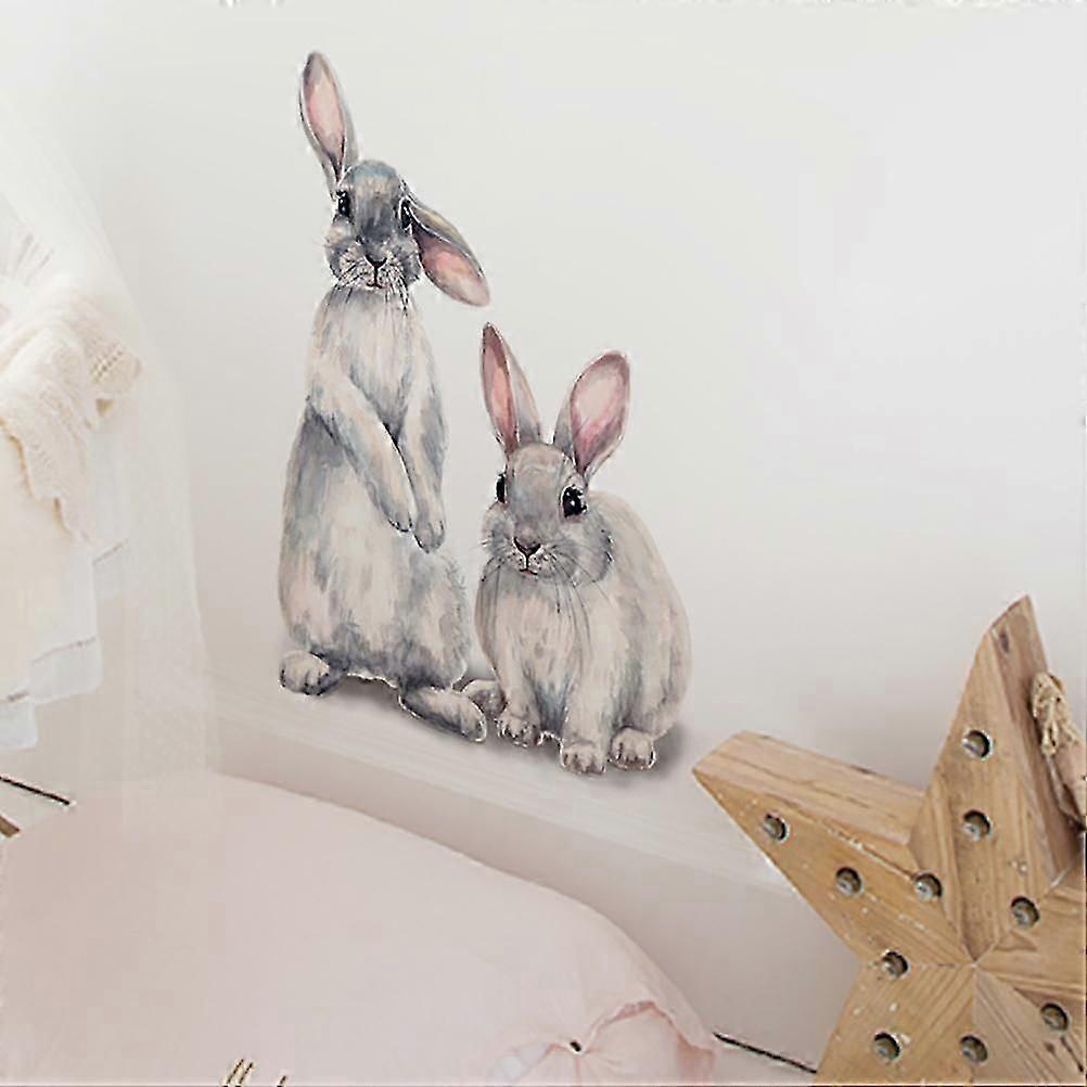Bunny Cartoon Easter Wall Sticker Removable Decor for Home Kindergarten