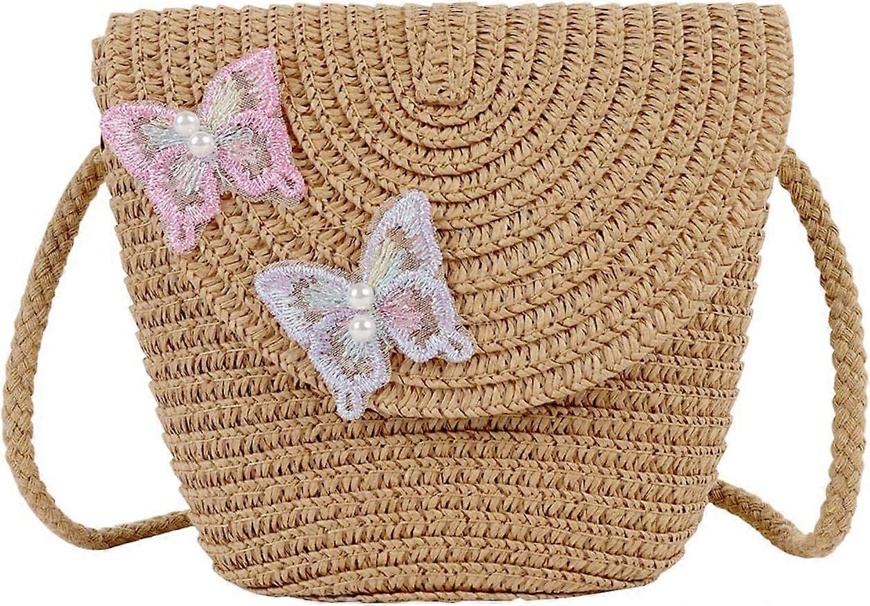 Butterfly Straw Shoulder Crossbody Bag