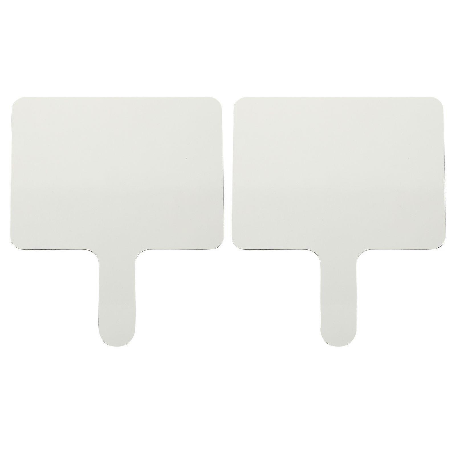 2pcs Erasable Double-sided Writing Boards Handheld Game Interactive Boards (White)