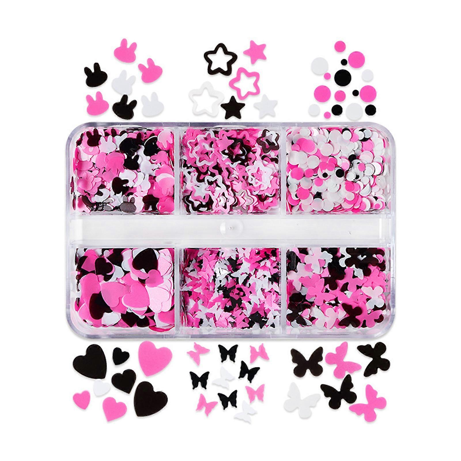 6/12Grids Heart Stars Sequins Decorations for Epoxy Casting Resin Moulds DIY Jewelry Making Accessories Nail Sequins