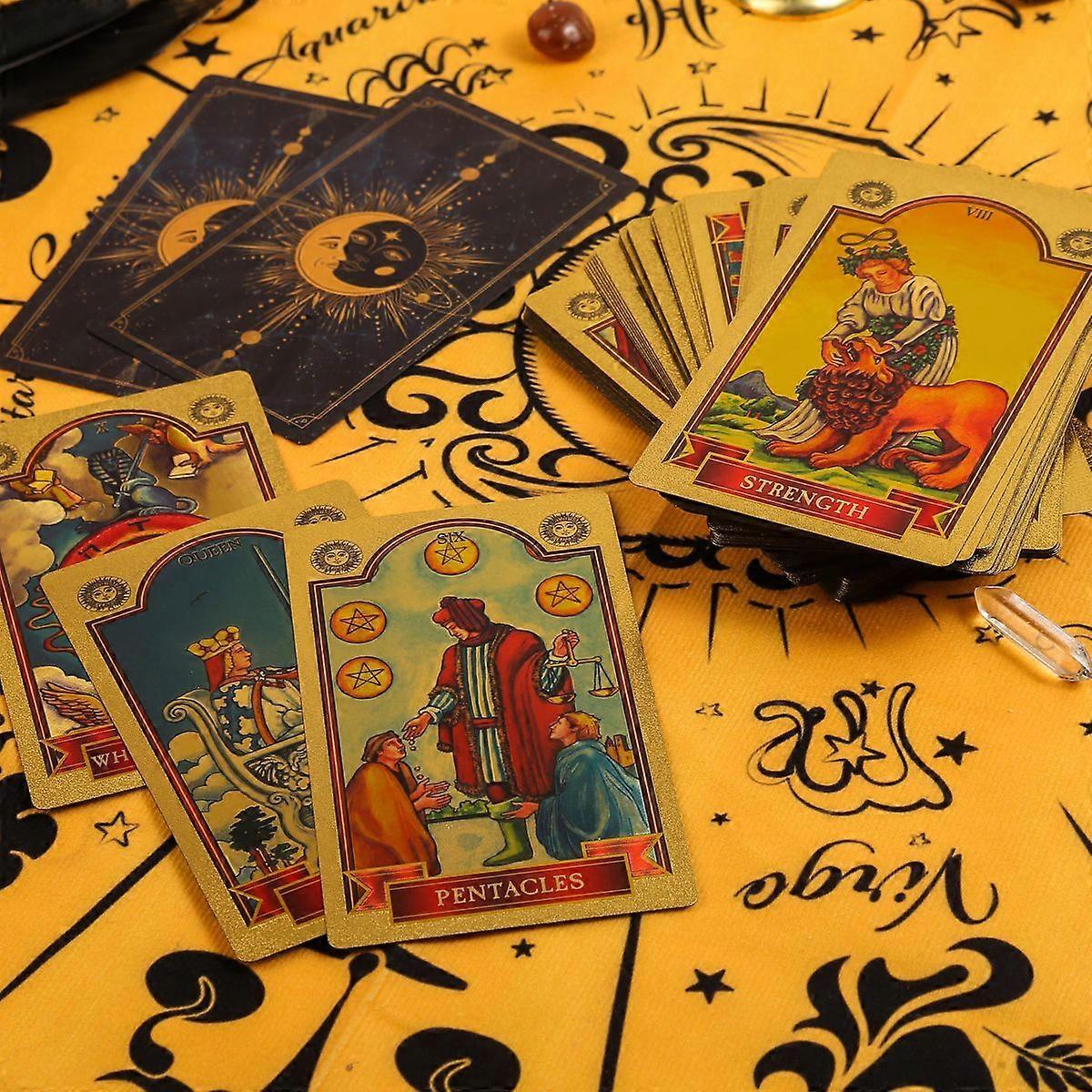 Z Gold Tarot Cards Deck - Gold Foil Waterproof PET Plastic