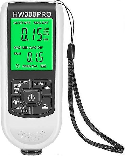 Paint Thickness Gauge Fe/NFe Probe Coating Thickness Gauge Professional Multi-Function Car Paint Depth Gauge Test Precision HW-300PRO for Car Auto Ins