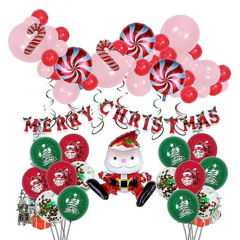 Christmas Ornament Latex Balloon Pull Flag Set