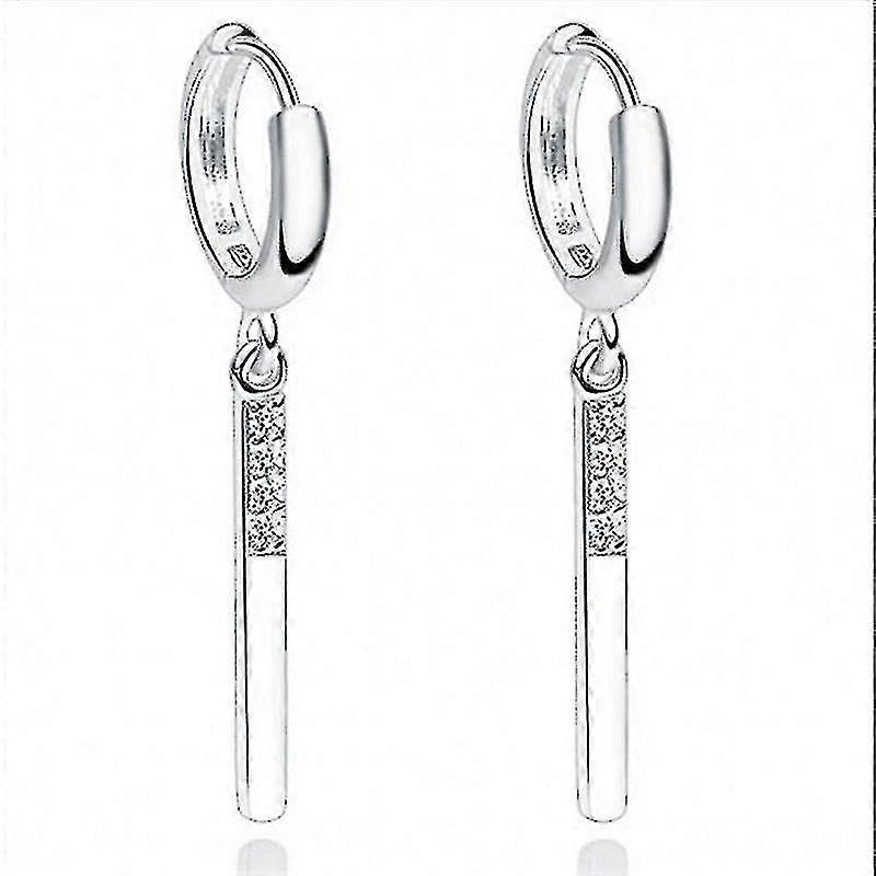 Sterling Silver Zircon Geometric Long Earring For, Lady
