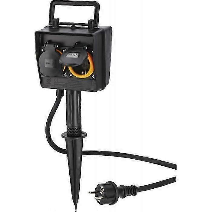 Outdoor socket - Hama - 2-way - with timer - ground spike - IP44 waterproof