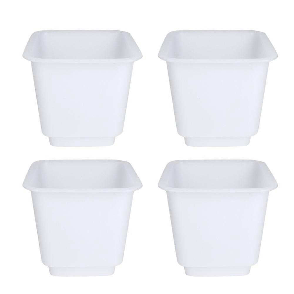 4Pcs Rectangle Leg White Matte PP Plastic Height Feet Pad Accessories