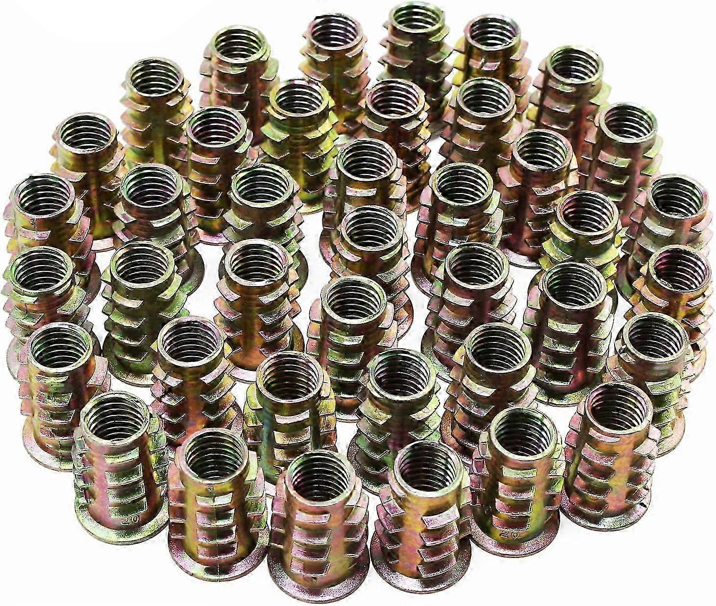 50 Pieces M8 Wood Threaded Insert Nut Inserts Screw Socket Sleeves Threaded Insert Nuts for Wooden Furniture