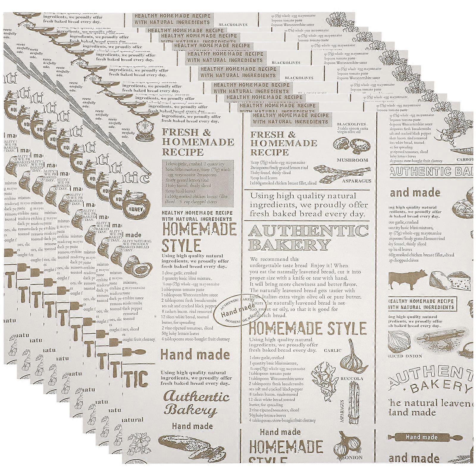50 Sheets of Baking Paper Grease-proof Paper Bread Wrapping Paper Decorative Baking Food Paper