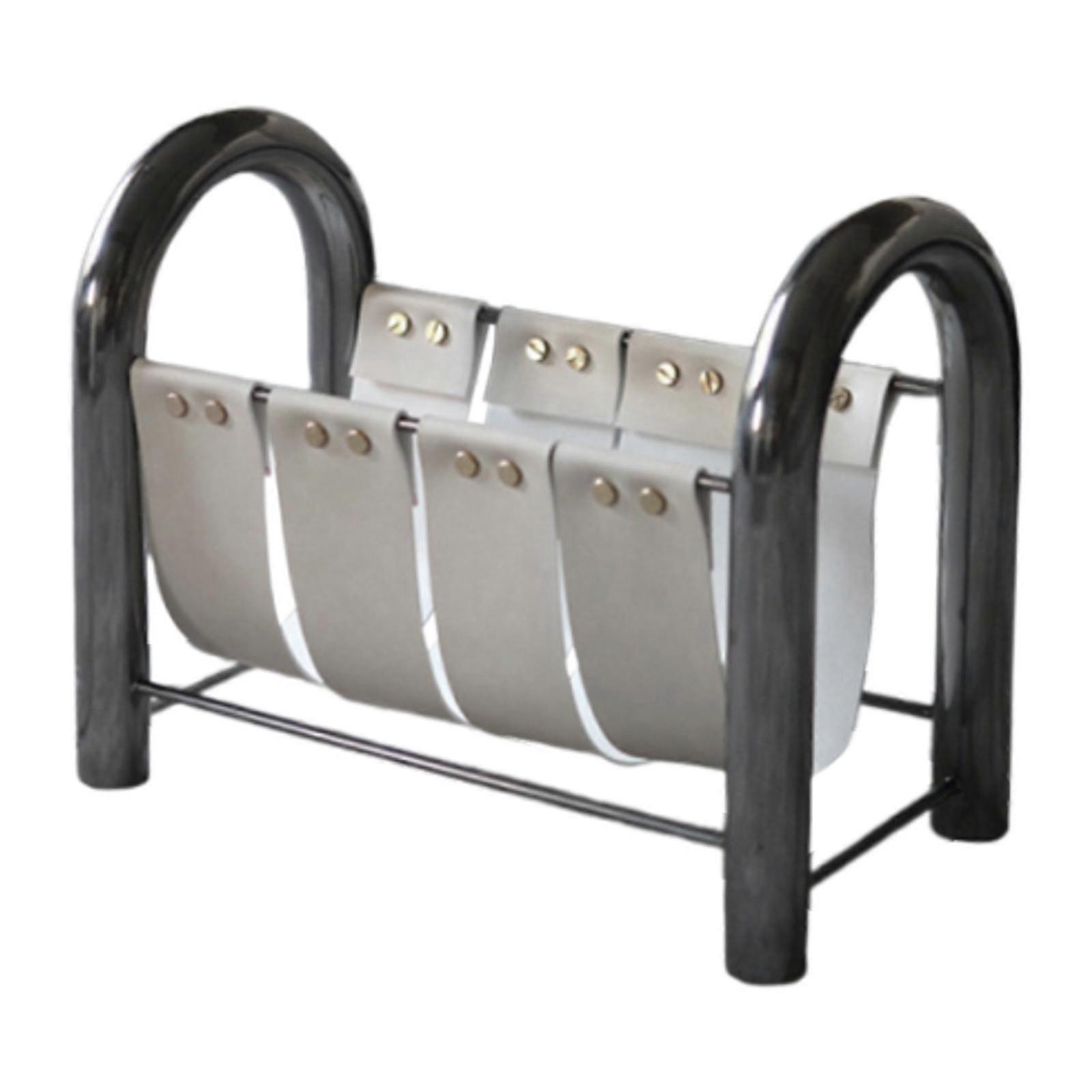 Magazine Rack Newspaper Rack Decorative PU Leather Brochures Display Rack