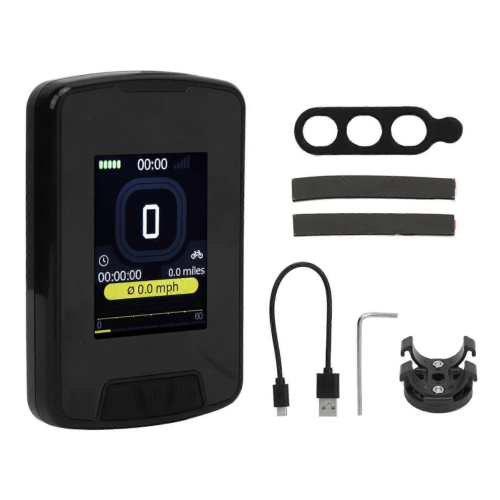 Cycling Computer 2.4 in Color Screen One Touch Return Rechargeable Bicycle Speedometer for Riding