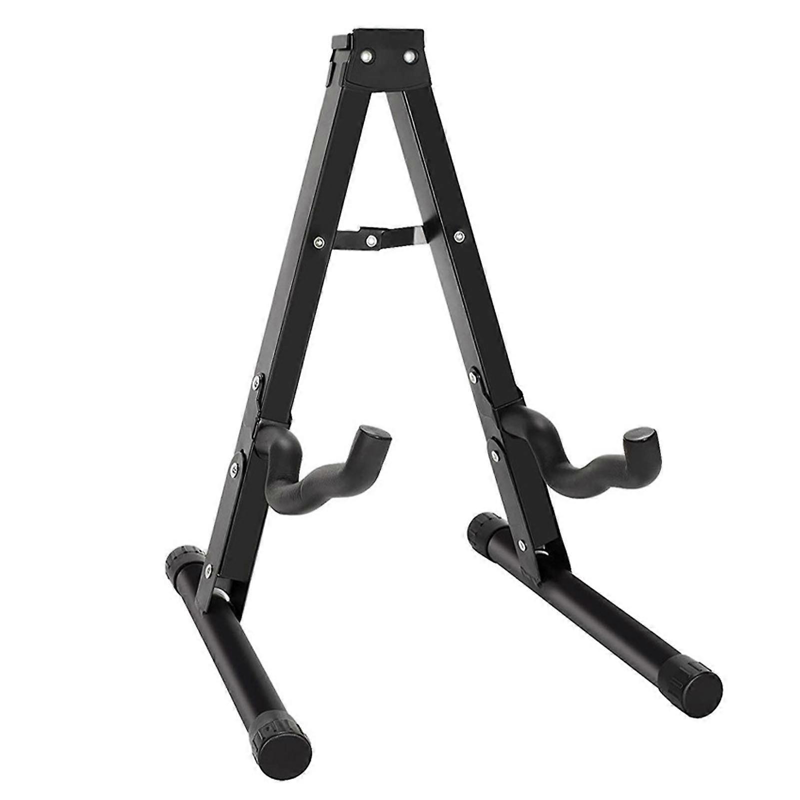 Gitarrenständer A Frame Folding Iron Tragbarer Instrumentenständer für Akustikgitarre Schwarz