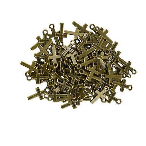 Assorted Antique Bronze Cross Charms - 200 Pieces for Crafting